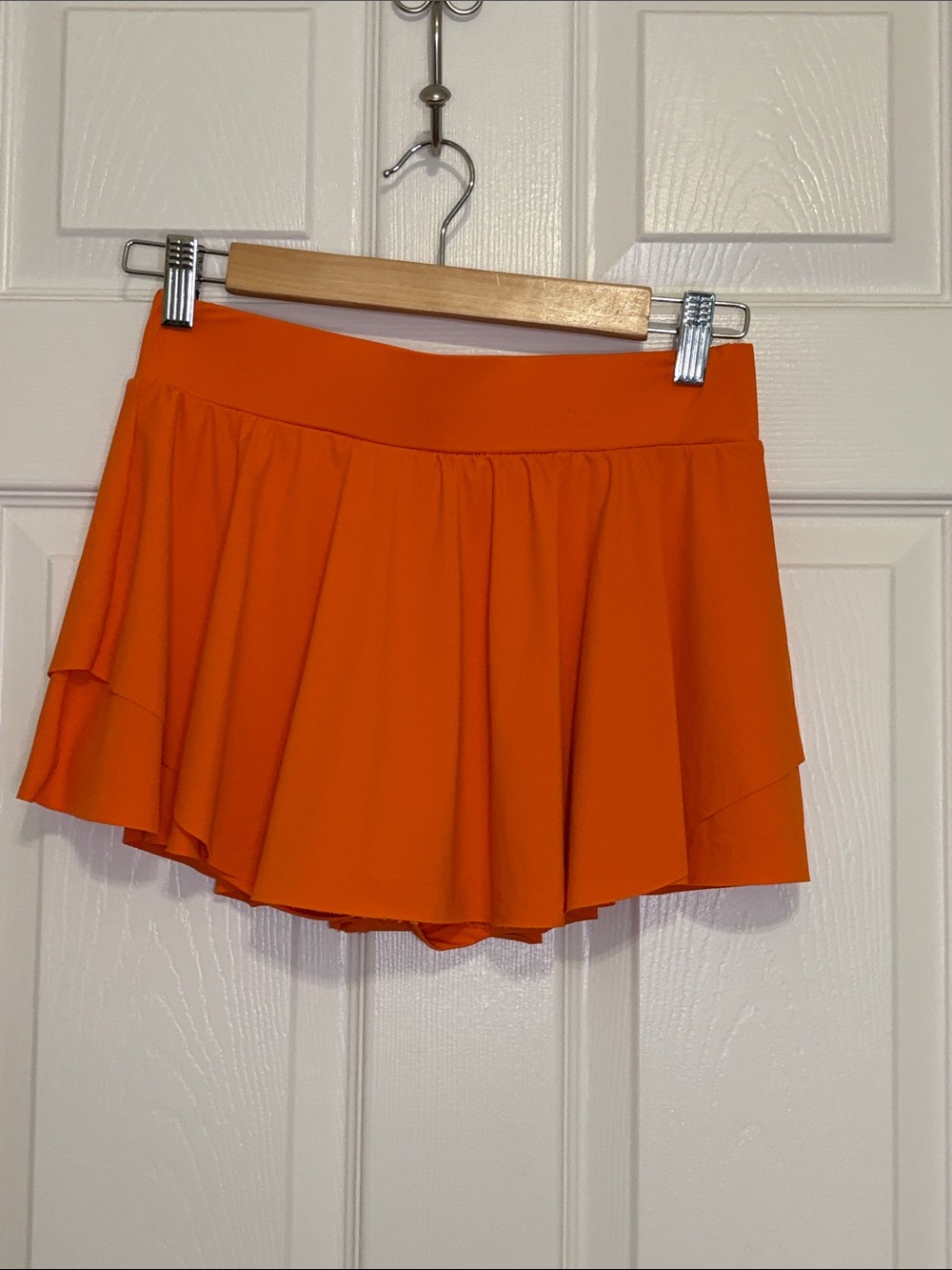 INDERO- Bright Orange Women's Athletic Skort with Layered Flare
